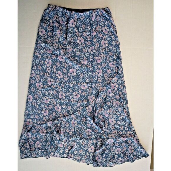 Intimately FP OB1589243 Women's Sz XS Blue Floral Romance Me Ruffle Slip Skirt - Picture 5 of 6